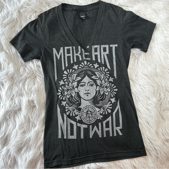 Obey Tops - Obey • Make Art Not War Art Nouveau Deep V Neck